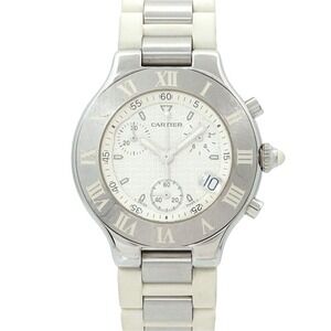 Cartier Must 21 Vantien Chronoscaph W10184u2 Chronograph Men's Date Rubber